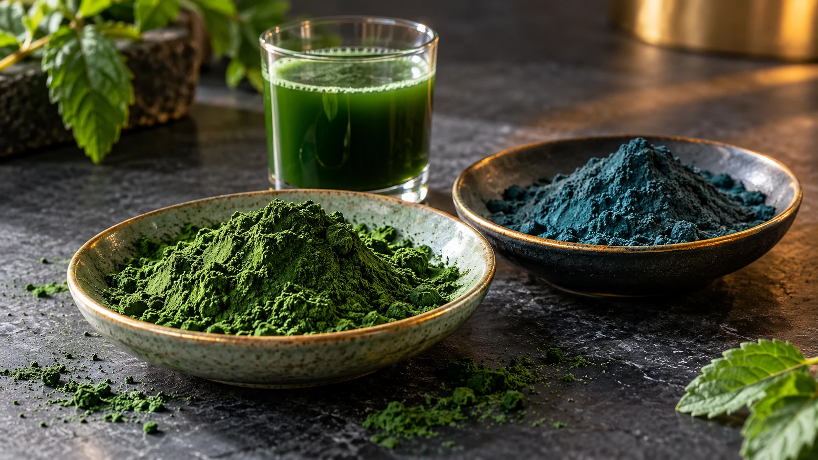 Illustrative algae nutrition still life