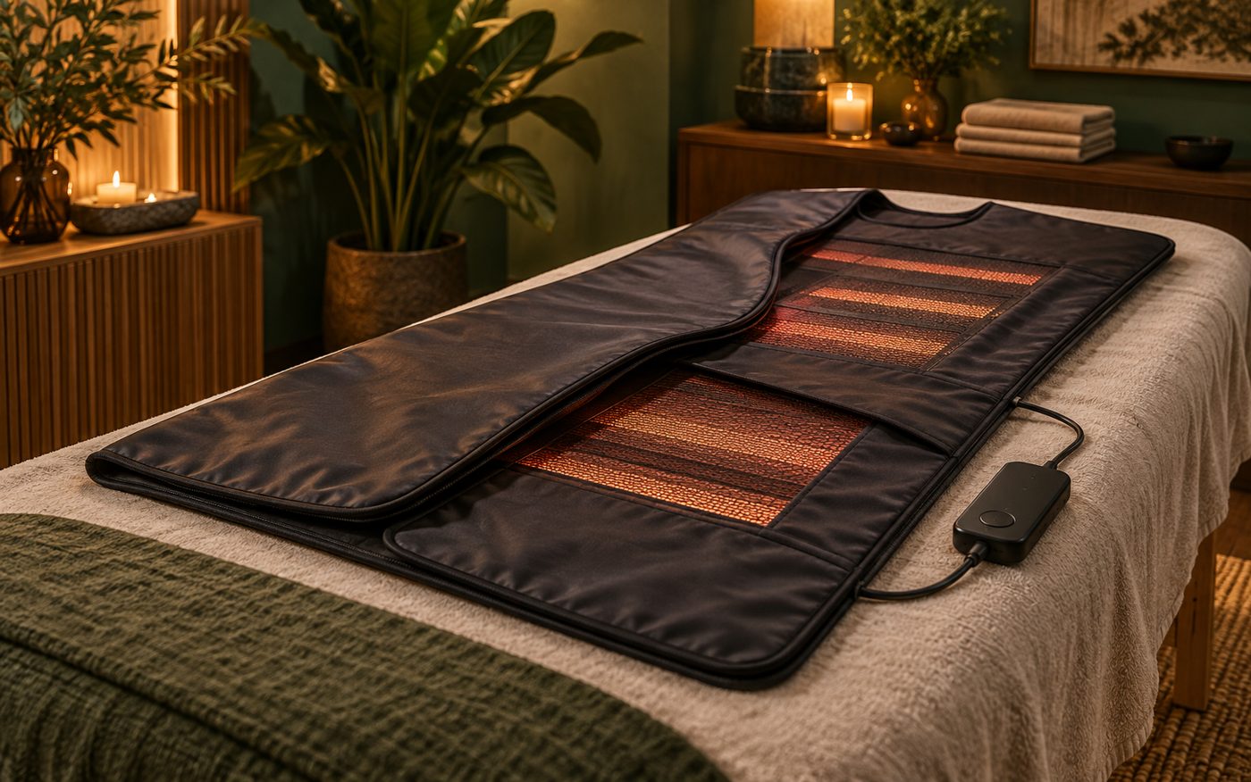 Illustrative infrared sauna blanket setting