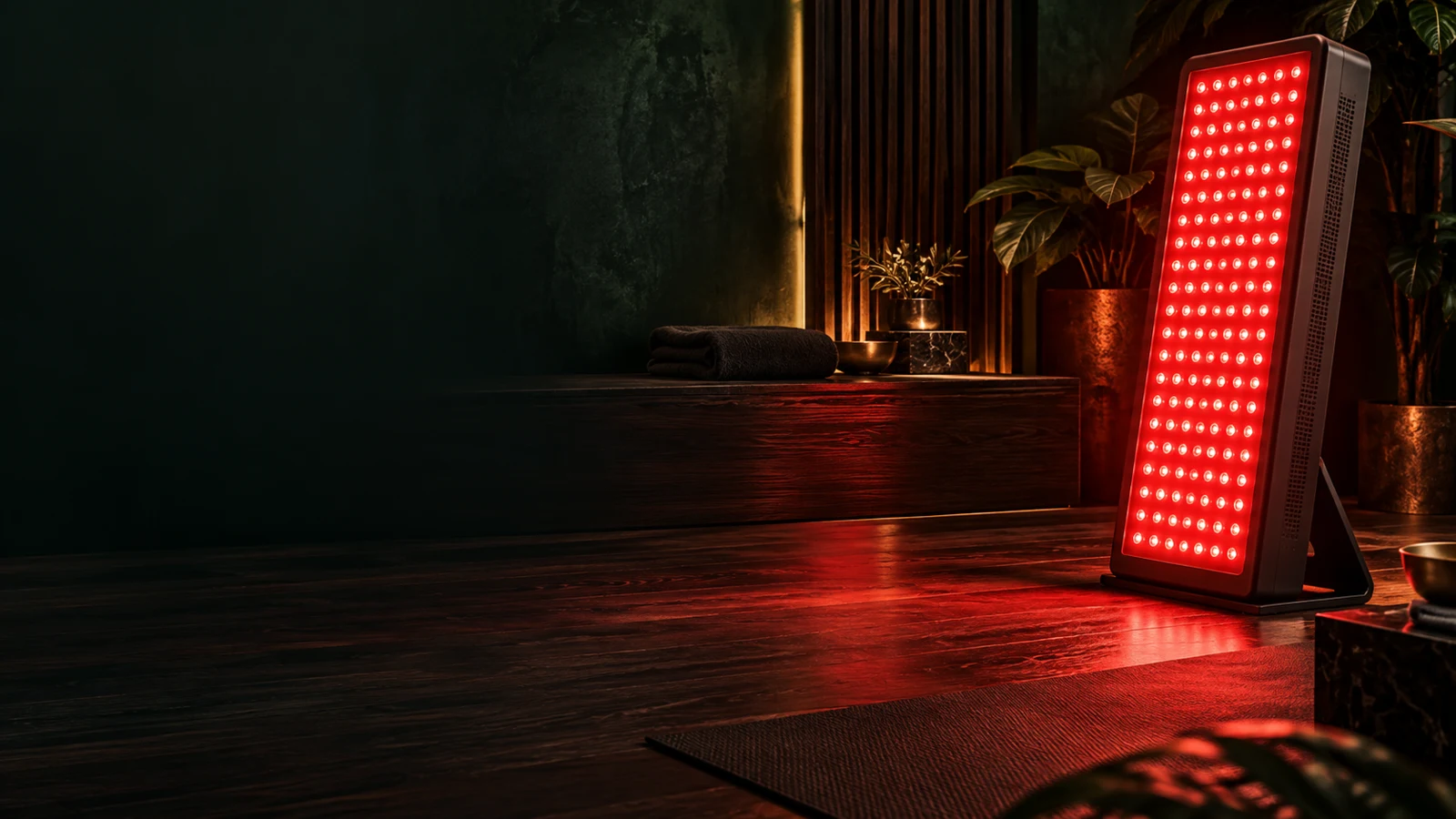 AI-generated illustration of an unbranded red-light device