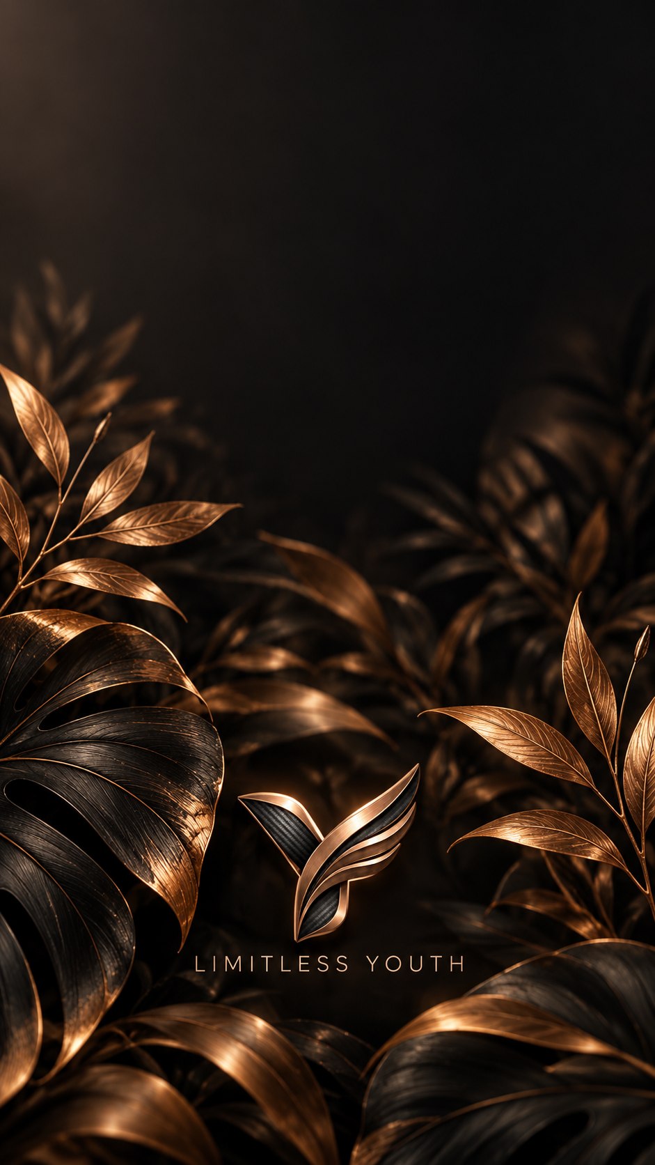 Bronze botanical wallpaper